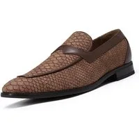 Allthemen Slip-On Sneaker Herren Loafer mit Schuppenprägung Eleganter Business-Casual Slipper