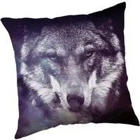 Jerry Fabrics Kissenhülle Blue Wolf 45x45 cm Zierkissen Bezug Sofa Dekokissen Polyester