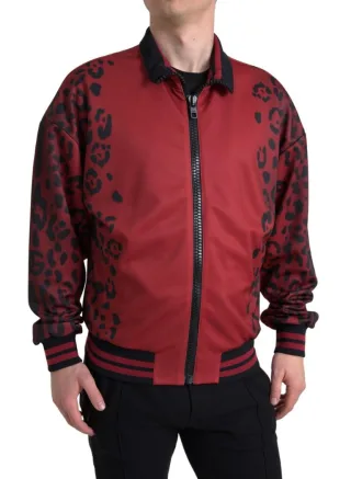 Leopard Bomberjacke Rot