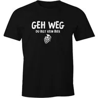MoonWorks Print-Shirt Herren T-Shirt Geh weg du bist kein Bier Fun-Shirt Bier-Granate Spruch Party-Shirt Festival Moonworks® mit Print