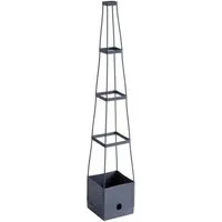 Meister Werkzeuge Pflanzkübel Pflanzturm 150cm Tomaten Rankhilfe 2,5L, höhenverstellbare Rankelemente
