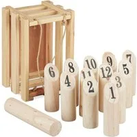 relaxdays Spiel Kubb mit Transportbox