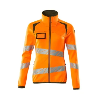 MASCOT Damen Fleecepullover mit Reißverschluss ACCELERATE SAFE Hi-vis Orange / Moosgrün S - 19153-315-1433-S