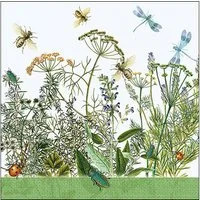 Ambiente Luxury Paper Products Papierserviette, Servietten Papier 33x33cm 3-lagig mit Wildkräuter Motiv 20 Stück