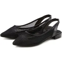 French Connection Riemchenballerina, Halbschuh, Slipper, Sandale, Sommerschuhe Ballerina mit luftigem Mesh-Einsatz VEGAN
