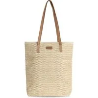 Janice Strandtasche Strandtasche 12 Liter Mindoro, Damen Sommertasche aus Stroh