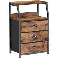 GarveeMore Beistelltisch 3-Schublade Dresser Nachttisch Seitentisch Bettschrank
