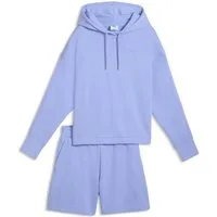 PUMA Jogginganzug Relaxed Kurzer Trainingsanzug mit Kapuze Damen