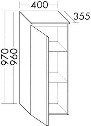 Burgbad Halbhoher Schrank Lin20 Acryl/Lack Matt 970x400x347 Schwarz Solid Matt, UHFG040LF6515 UHFG040LF6515