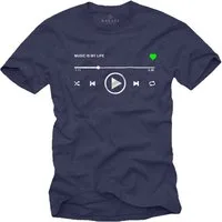 MAKAYA Print-Shirt Herren Motiv Musik Playlist Geschenke für Musiker Coole Männer Mode (Rundhals, Kurzarm) mit Druck