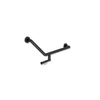 Hewi System 900 Winkelgriff 900.22.33260DC 620 x 283 mm, Edelstahl pulverbeschichtet schwarz tiefmatt, rechts