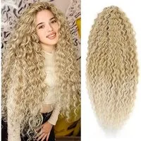 LuxusKollektion Kunsthaar-Extension Häkelzöpfe 22 Zoll blond Haarverlängerungen Frauen Mädchen T16A-613