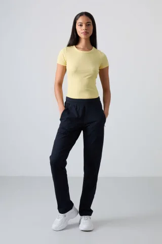 Damen Sweatpants mit geradem Bein aus Fleece