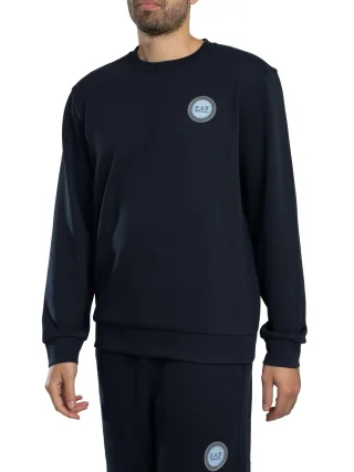 EA7 Sweatshirt Mit Logo-Patch, Blau