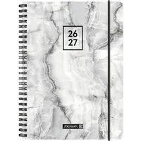 Baier & Schneider Schülerkalender Schülerkalender 2026/2027 "Grey Marble", A5, Kunststoff