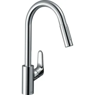 hansgrohe Focus M41-240 Küchenarmatur 31815000 chrom, schwenkbarer Auslauf, herausziehbare Brause
