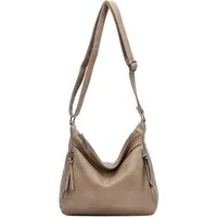 ITALYSHOP24 Schultertasche Damen Tasche Shopper Crossbody Handtasche Umhängetasche Beuteltasche, CrossOver Damentasche Hobo Bag Henkeltasche Reisetasche Leder Optik