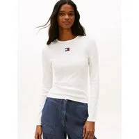Tommy Jeans Langarmshirt TJW SLIM LS BADGE TEE EXT Baumwollmischung, slim fit