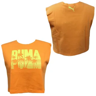 Puma x Rihanna Fenty Logo Damen Orange Crop Top
