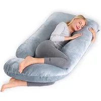CALIYO Seitenschläferkissen Stillkissen, J-förmiges Schwangerschaftskissen zum Schlafen, Seitenkissen, Seitenschläferkissen ergonomisch geformt