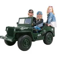 Actionbikes Motors Elektro-Kinderauto Jeep Willys - elektrisches Kinder Fahrzeug mit Fernbedienung, Belastbarkeit 60 kg, (1-tlg), Kinderelektroauto Spielzeug ab 3 Jahre - Sicherheitsgurt - USB