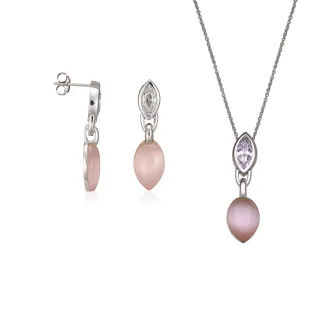 Orphelia Damen 925 Sterling Silber Set: Kettenanhänger + Ohrringe - Silber SET-5915