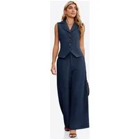 Imily Bela Hosenanzug Damen Sommer Hosenanzug im 2-teiligen Set (Set, 2-tlg., Anzugweste + Weite Hose) mit Kordelzügen