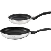 RÖSLE Pfannen-Set BasicLine, Edelstahl 18/10 (Set, 2-tlg., Pfanne Ø 20 cm, Pfanne Ø 24 cm), Ø 20/24 cm, spülmaschinengeeignet, Induktion