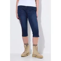 Ulla Popken Funktionshose Capri-Jeans Stretchdenim Saumschlitze