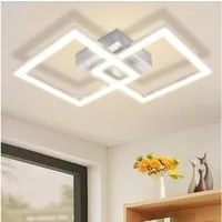 Nettlife LED Deckenleuchte Modern Schwarz/Weiß Eckig Schlafzimmer 24W Metall 3000K/4000K, LED fest integriert, Neutralweiß, Deckenbeleuchtung für Wohnzimmer Flur Schlafzimmer Küche