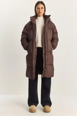 Kapuzenschlafjacke mit langen Ärmeln und Taschen