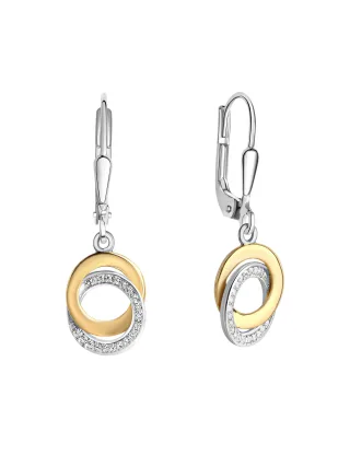 Celesta Silber Ohrring 925 Silber 2farbig mit Zirkoniasteinen