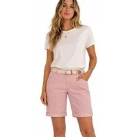 SUBLEVEL Bermudas Damen Short Bermuda kurze Hose Sommer Chino Short Stoff Hose Gürtel