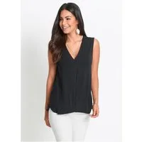 bonprix Shirttop bequeme Passform, aus Viskose-Mix, V-Ausschnitt