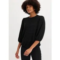 bonprix Tunikashirt Oversize-Passform, ohne Kragen, aus Polyester, Viskose und Elasthan