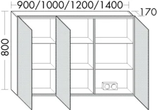 Burgbad Spiegelschrank RL30 800x1000x170 Eiche Dekor Silber, SPLN100LF6074 SPLN100LF6074