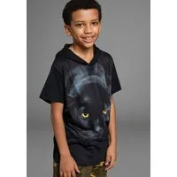 KIDSWORLD T-Shirt, Kapuzen-T-Shirt mit Fotoprint: PANTHER Kurzarm, modische Passform, mit stylischem Druck