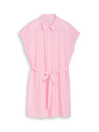 Denim Tom Tailor - Mini-Blusenkleid mit Streifenmuster blush pink stripe - Gr. - M