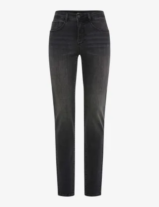 Brax Damen Five-Pocket-Hose Style MARY USED BLACK BLACK, denim dunkelgrau, Gr. 32