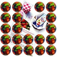 MamboCat Einmachglas 20er Set Deckel To 66 Obst Dekor passend für 125ml Gläser, Metall