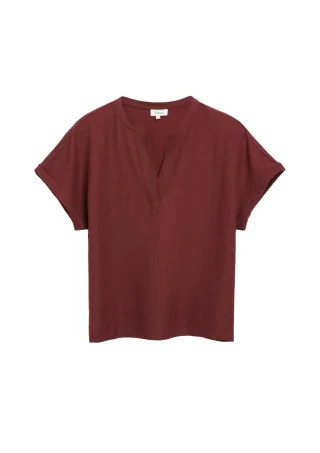 s.Oliver Red Label - T-Shirt mit Schlitz-Ausschnitt rot - Gr. - 40