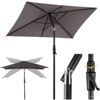 Sekey Sonnenschirm Rechteckig Marktschirm Neigbar mit Kurbel Sonnenschirm Groß, LxB: 300x200 cm, Sonnenschirm 300 x 200 cm, Gartenschirm Outdoor Wetterfest, Knickbar