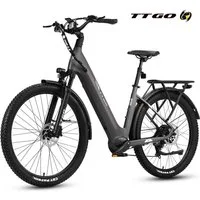 TTGO E-Bike Cityrad 28 Zoll, 70Nm, Drehmomentsensor, max. 120km, Federsattelstütze, 7 Gang SHIMANO, Kettenschaltung, Heckmotor, 720 Wh, 5 Stufen, Farbdisplay, Elektrofahrrad für Damen und Herren, Pedelec