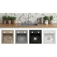 Faizee Home Granitspüle Faizee Home, Granitspüle Compact 44×41,5 cm – Küchenspüle Spülbecken