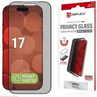 Displex Displayschutzglas Privacy Glass Screen Protector mit EASY-ON MountMaster für Apple iPhone 17, Displayschutzfolie, Schutzfolie, Bildschirmschutz, kratz- & stoßfest