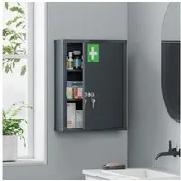 Kleankin Medizinschrank (Set, 1-St., Erste Hilfe Schrank) abschließbar, wandmontage, 3 Fach