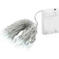 Linder Exclusiv GmbH LED-Lichterkette, Batterie 7,35m 50 LEDs kaltweiß 6/18hTimer Innen transparentes Kabel