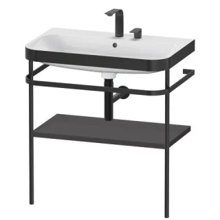 Duravit Happy D.2 Plus c-bonded Set mit Metallkonsole Graphit Supermatt 775x490x850 mm - HP4737E8080 HP4737E8080