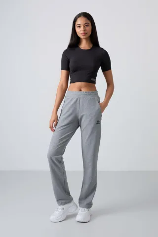 Damen Sweatpants mit geradem Bein aus Fleece