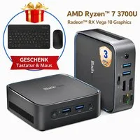 blackview Neuer MP50 AMD Ryzen 5 3500U / 3700U(4C/8T) 16GB RAM 512GB SSD Mini-PC (AMD AMD Ryzen 5 3500U, AMD Ryzen 5 3700U, 16 GB RAM, 512 GB SSD, Windows 11 Pro, WiFi 5 gaming PC, HDMI, Mit Tastatur und Maus)
